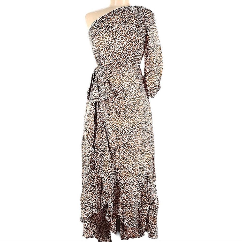 J. CREW One Shoulder Maxi Dress Leopard Print Maxi Size 8 • NEW WITH TAGS • - Picture 5 of 10